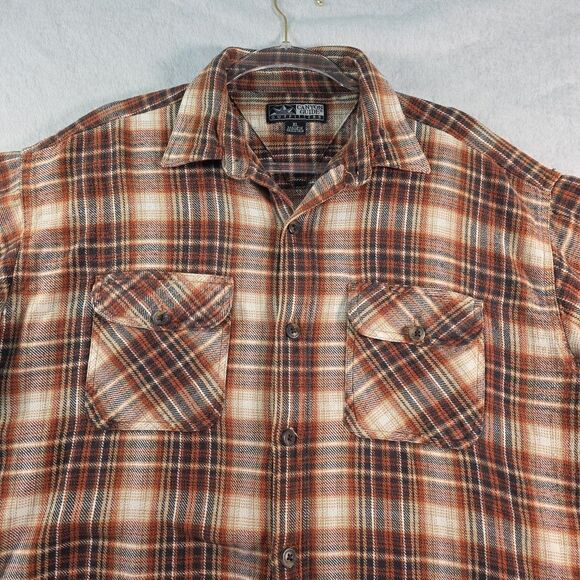 Canyon Guide Outfitters Plaid Flannel Long Sleeve Shirt Men's XL Rust Black - Picture 3 of 8